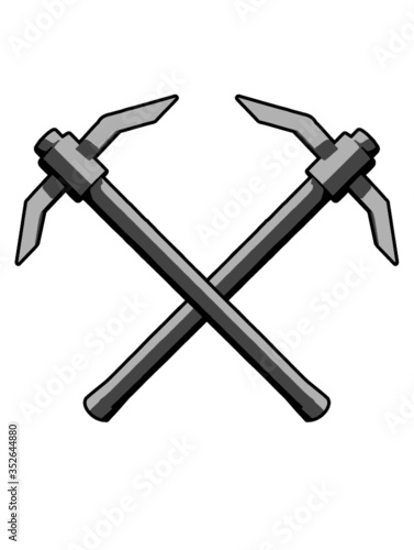 2 Spitzhacken überkreuz Clipart 