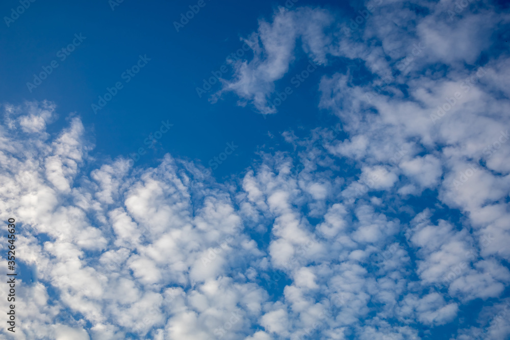 Fototapeta premium Blue sky with white clouds, background