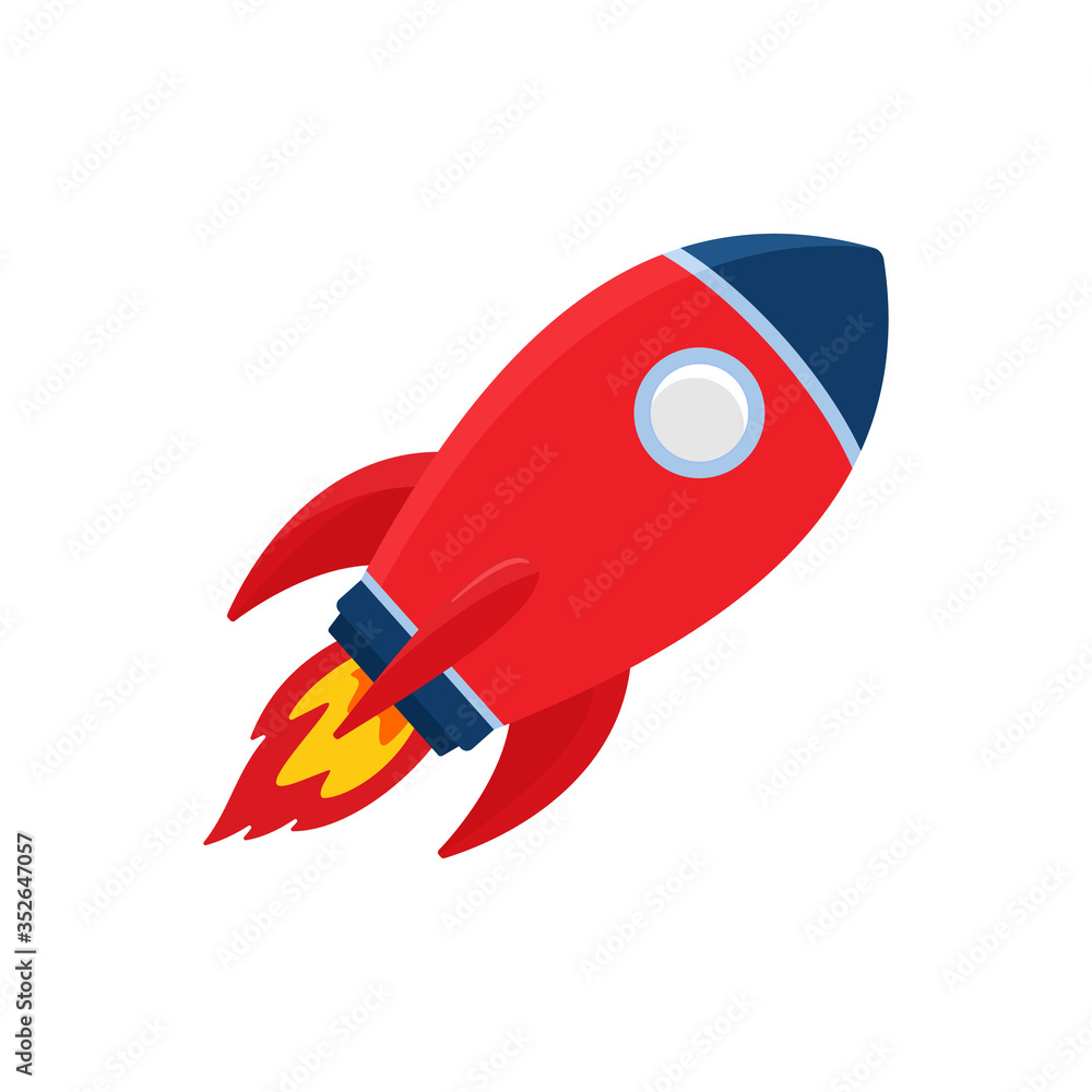 Cartoon rocket space ship take off, isolated vector illustration. Simple spaceship icon Cartoon rocket space ship take off, isolated vector illustration. Simple spaceship icon