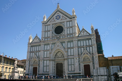Facade of Santa Croce church in Firenza, Italy photo