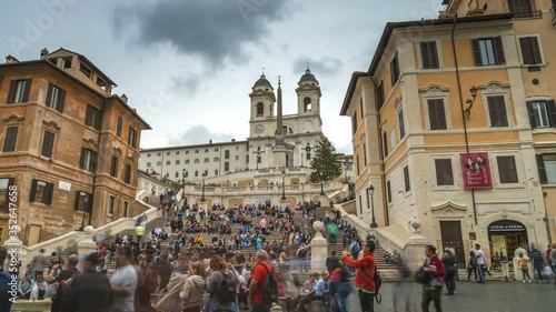 Placed at the feet of the scenographic steps of Trinità dei Monti, one of Rome's most famous images worldwide, beautiful Piazza di Spagna is in the third place of our ranking.  rome hyperlapse photo