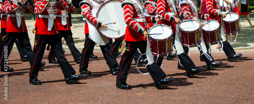 Queen's Guards marching with drums