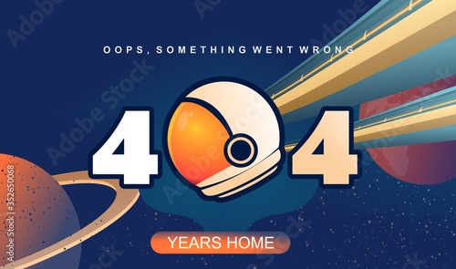 404 vector banner page template with banner error