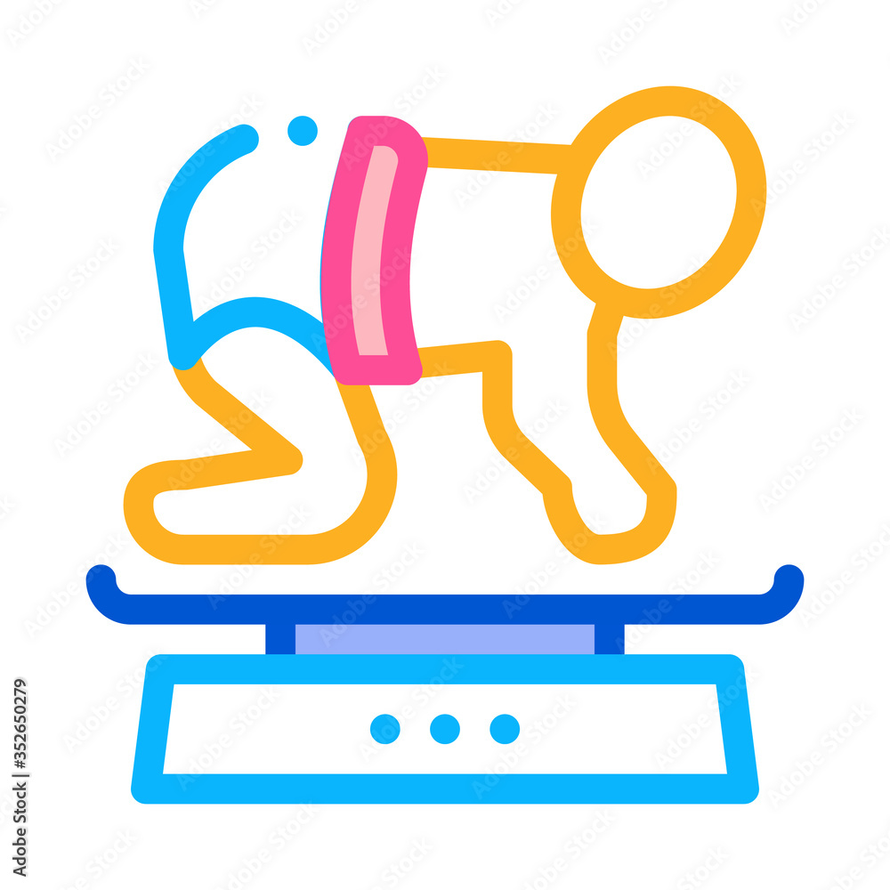 newborn weight measurement icon vector. newborn weight measurement sign. color symbol illustration newborn weight measurement icon vector. newborn weight measurement sign. color symbol illustration