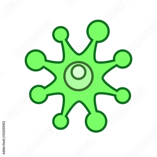 Bacteria, microbe, virus outline vector icon. Microscopic bacterium or bacillus, isolated on white background