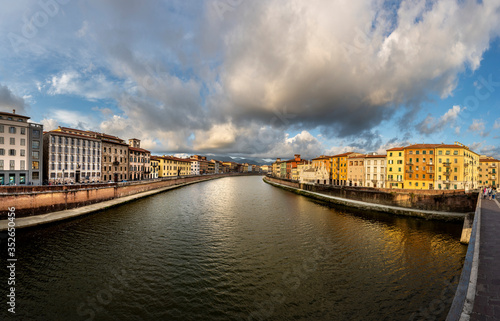 The Arno river in Pisa, Italy