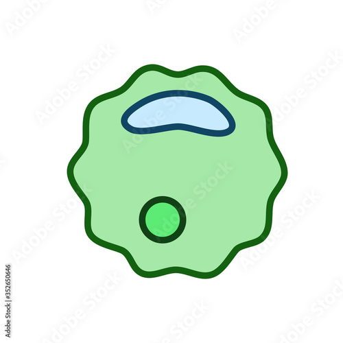 Bacteria, microbe, virus outline vector icon. Microscopic bacterium or bacillus, isolated on white background