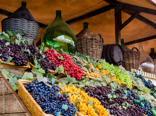 Grapes on a market stall