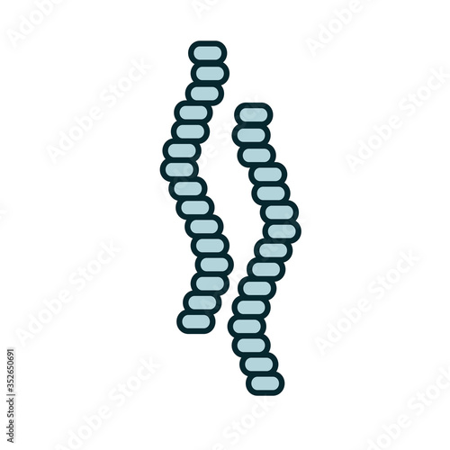 Bacteria, microbe, virus outline vector icon. Microscopic bacterium or bacillus, isolated on white background