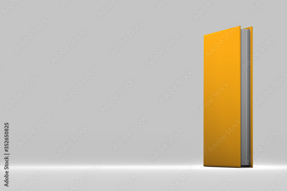 object 3d illustration - high detail orange book closed, knowledge concept highlighted isolated on grey background object 3d illustration - high detail orange book closed, knowledge concept highlighted isolated on grey background