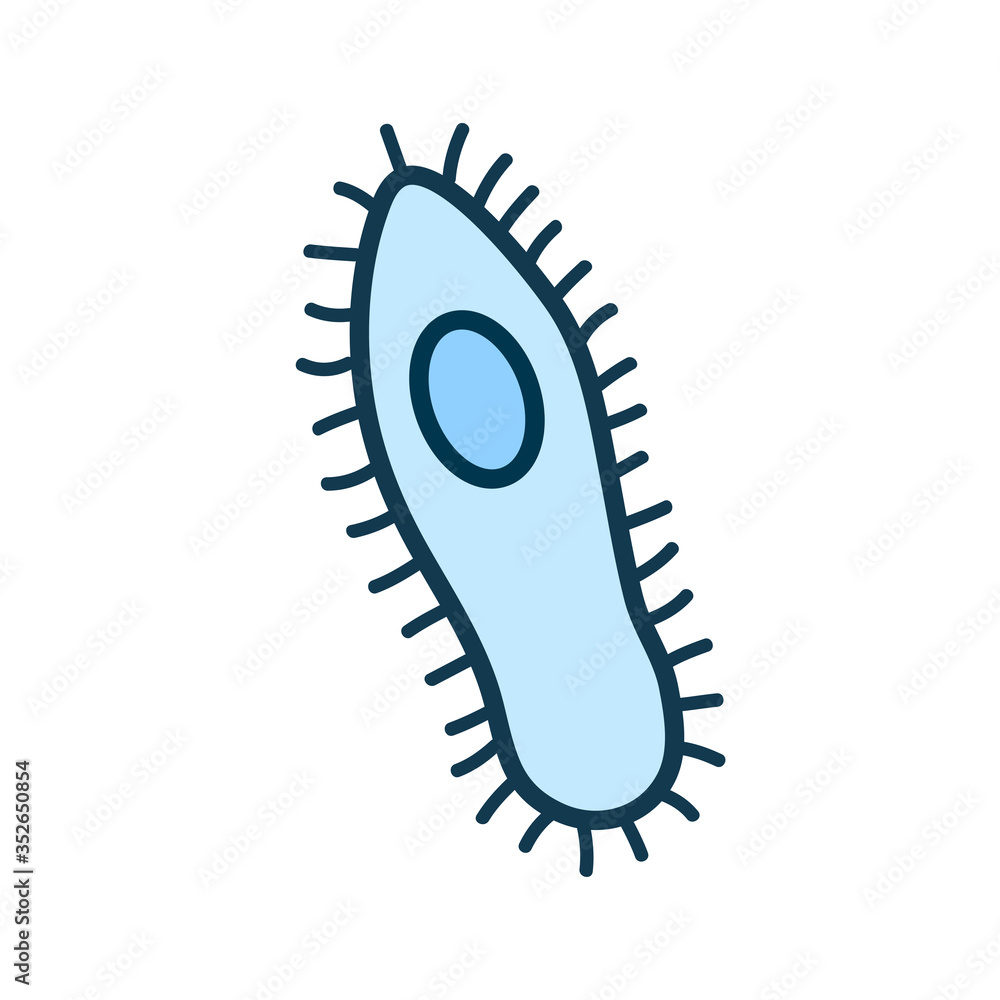 Bacteria, microbe, virus outline vector icon. Microscopic bacterium or bacillus, isolated on white background Bacteria, microbe, virus outline vector icon. Microscopic bacterium or bacillus, isolated on white background