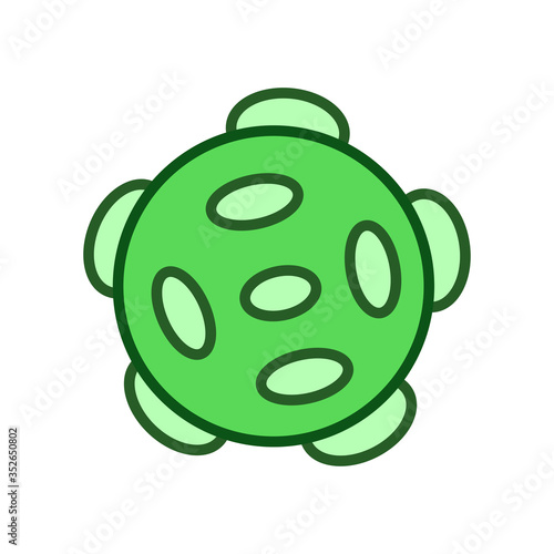 Bacteria, microbe, virus outline vector icon. Microscopic bacterium or bacillus, isolated on white background