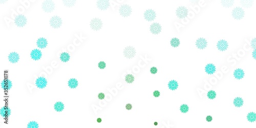 Light green vector layout with beautiful snowflakes.