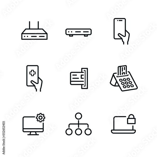 Telematik Infrastruktur Icon Set - Telematik System für Apotheken - TI für Praxis - Icon Set - Vector