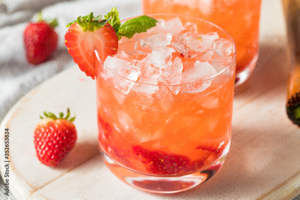 Homemade Boozy Strawberry Mint Smash Cocktail Homemade Boozy Strawberry Mint Smash Cocktail