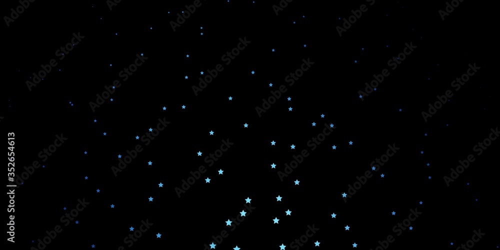 Dark BLUE vector background with small and big stars. Decorative illustration with stars on abstract template. Best design for your ad, poster, banner. Dark BLUE vector background with small and big stars. Decorative illustration with stars on abstract template. Best design for your ad, poster, banner.