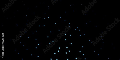 Dark BLUE vector background with small and big stars. Decorative illustration with stars on abstract template. Best design for your ad, poster, banner.