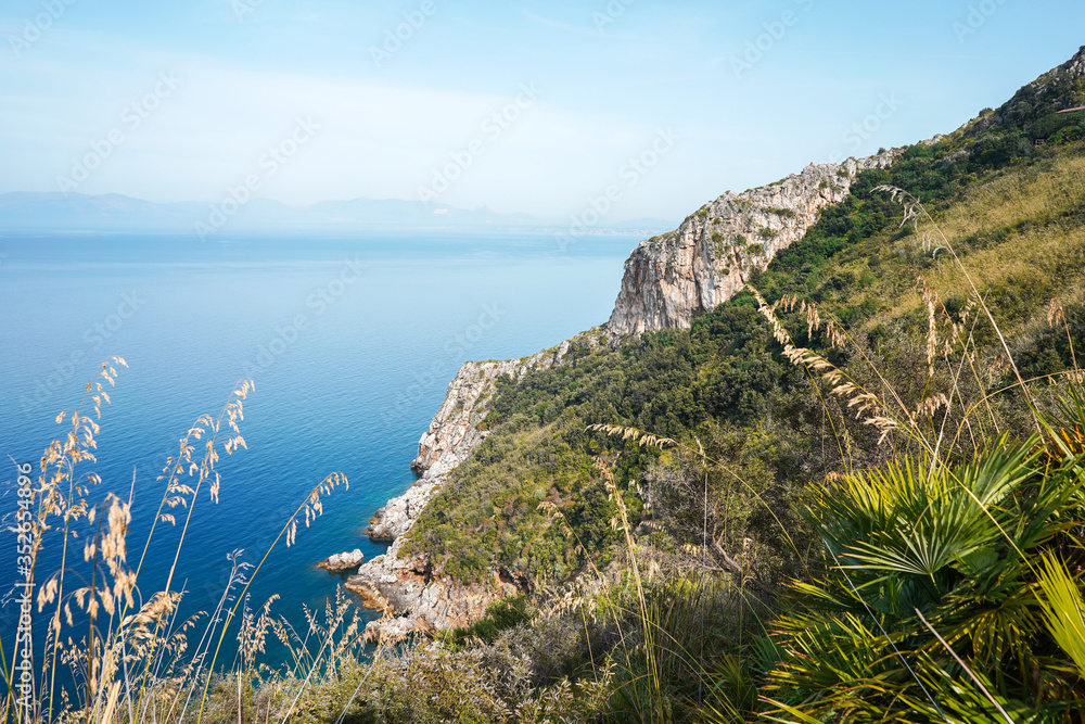 Peaceful view in Nature Reserve Zingaro in Sicily