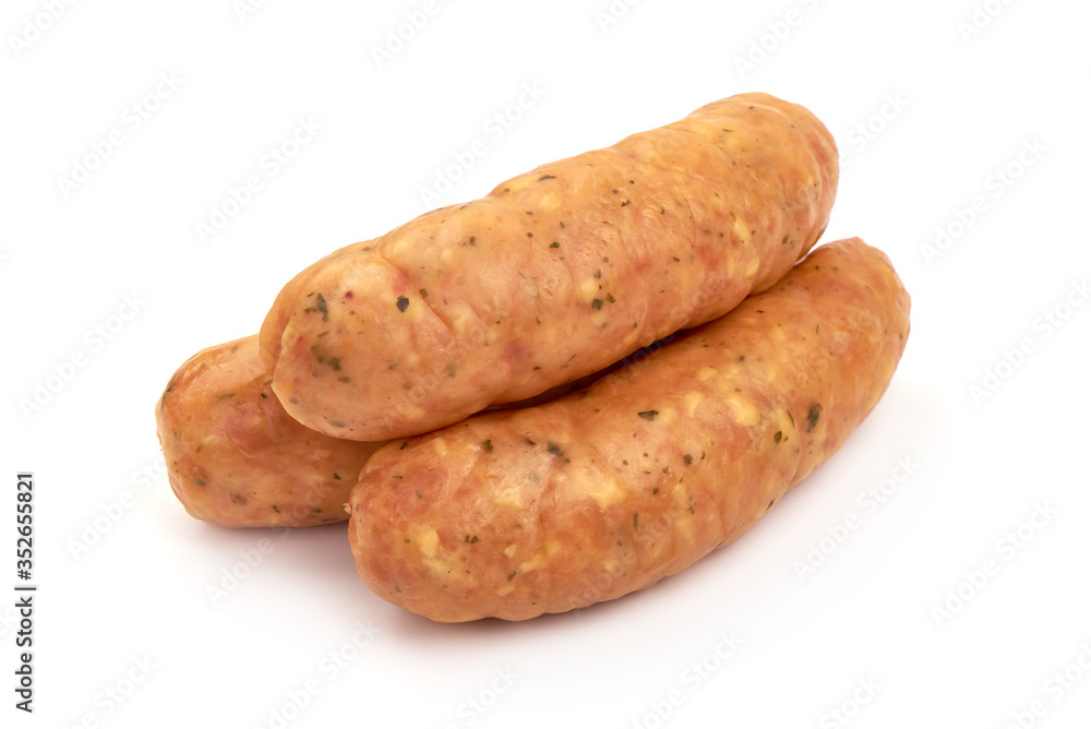 German dried sausages, isolated on white background German dried sausages, isolated on white background
