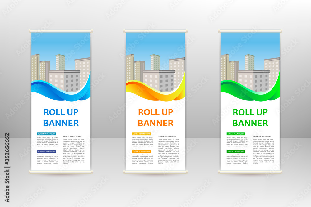 Roll up vertical banner, business design template, vector illustration Roll up vertical banner, business design template, vector illustration
