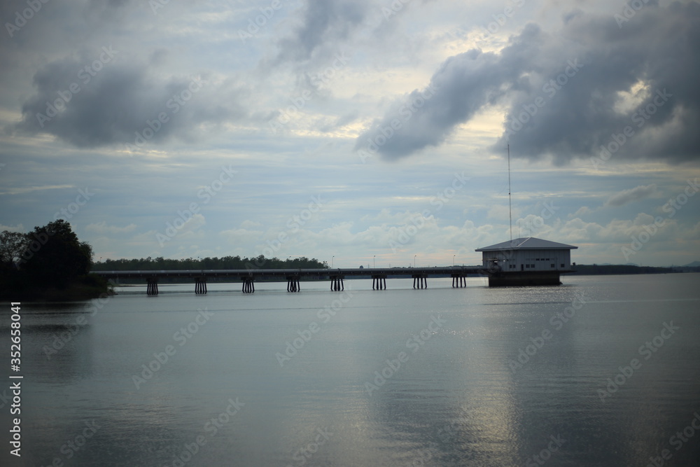 Pumping building of Dok Krai Reservoir, Thailand Pumping building of Dok Krai Reservoir, Thailand
