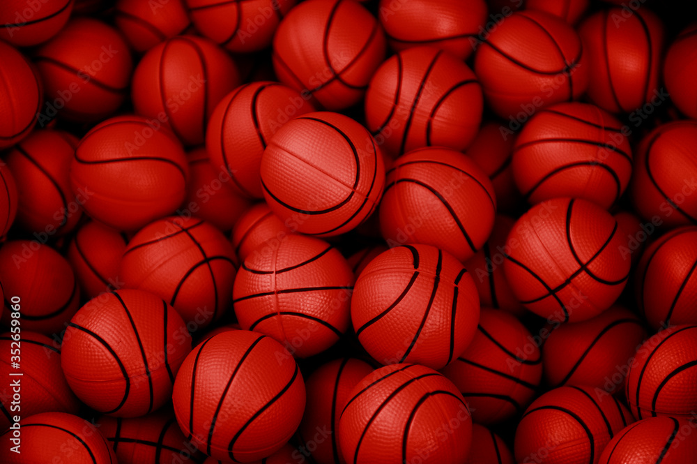 Obraz premium lots of red basketball balls