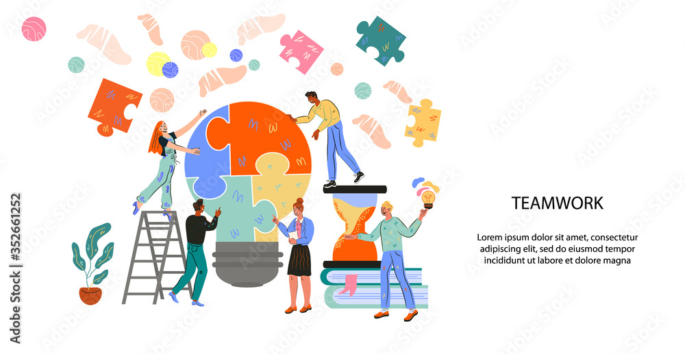 Landing page or website banner for teamwork and successful partnership vector illustration. Homepage design for company with characters of business people. Investments and creative inspiration. Landing page or website banner for teamwork and successful partnership vector illustration. Homepage design for company with characters of business people. Investments and creative inspiration.