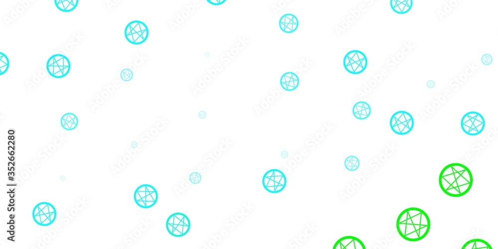 Light Blue, Green vector texture with religion symbols.