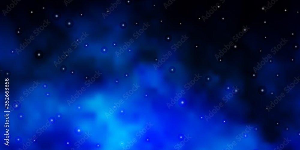 Fototapeta premium Dark BLUE vector background with small and big stars. Modern geometric abstract illustration with stars. Pattern for new year ad, booklets.