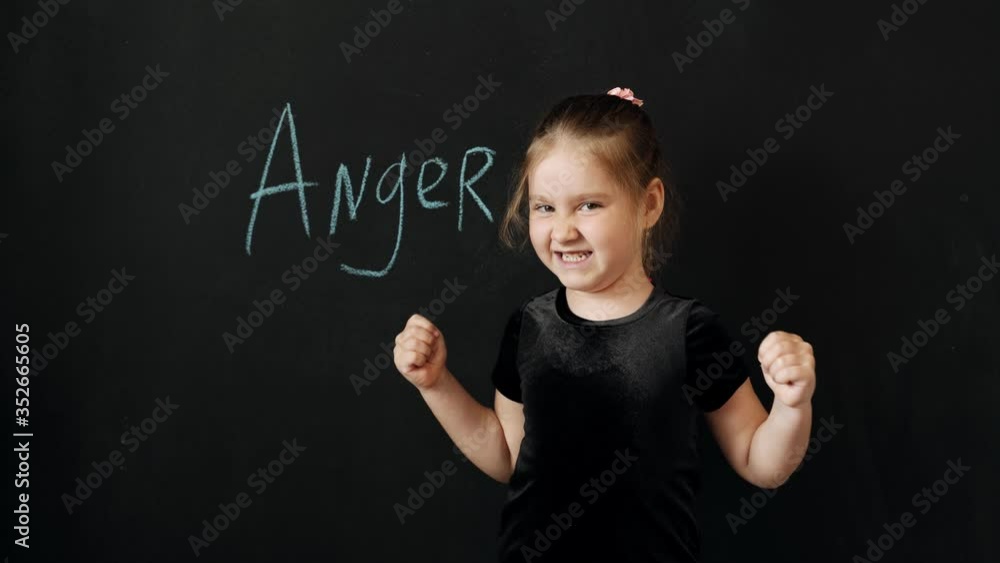 Young beautiful girl of preschool age shows the emotion Young beautiful girl of preschool age shows the emotion