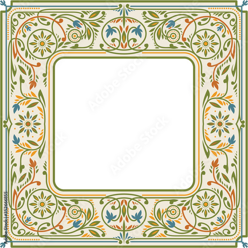 Victorian Floral Square Frame