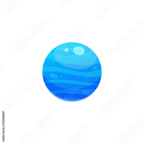 vector icon of the violet planet of the solar system, cartoon sticker for teaching astronomy, space for children in school online neptune with spots on the surface, shiny ball isolated on white eps 10