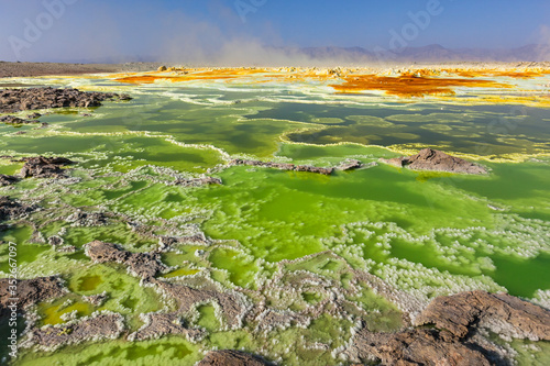 danakil depression dallol volcano colorful acid sulfur lake