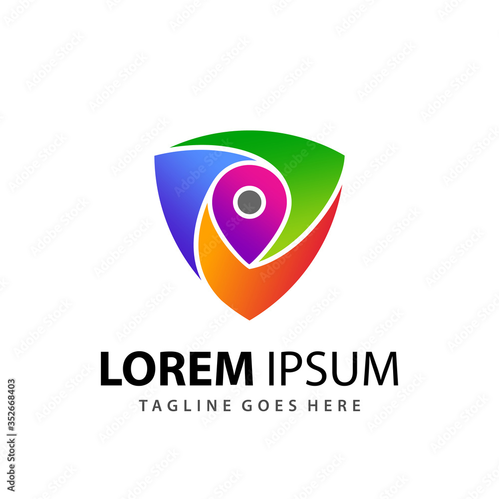 Colofull Shield Maps Logo Designs Template Premium Colofull Shield Maps Logo Designs Template Premium