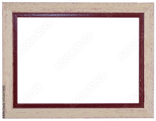 Wooden photo frame isolated on white background