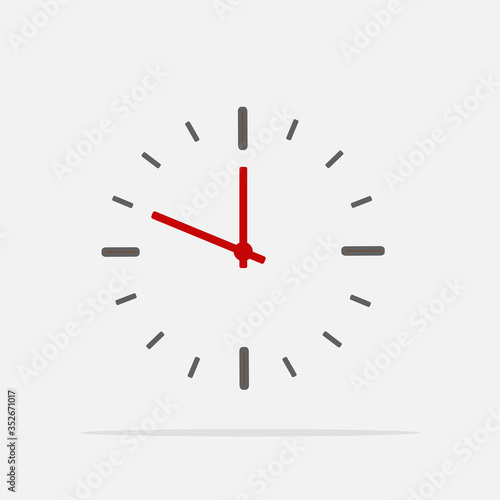 Clock icon isolated on white background. Vector illustration. Eps 10