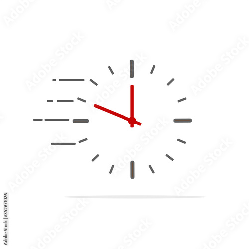 Clock icon isolated on white background. Vector illustration. Eps 10