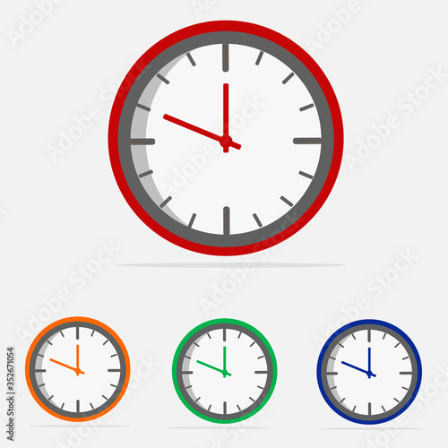 Clock icon isolated on white background. Vector illustration. Eps 10