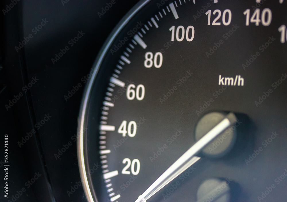 Car dashboard and speedometer and arrow on zero: the automobile is standing. Car dashboard and speedometer and arrow on zero: the automobile is standing.