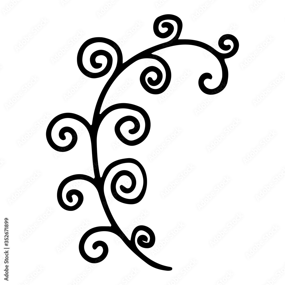 Ornamental sketch branch icon. Hand drawn illustration of ornamental sketch branch vector icon for web design Ornamental sketch branch icon. Hand drawn illustration of ornamental sketch branch vector icon for web design