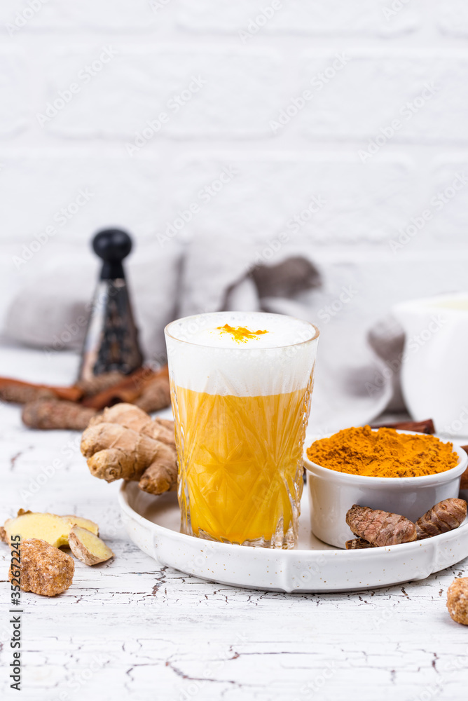 Turmeric golden milk with spices Turmeric golden milk with spices