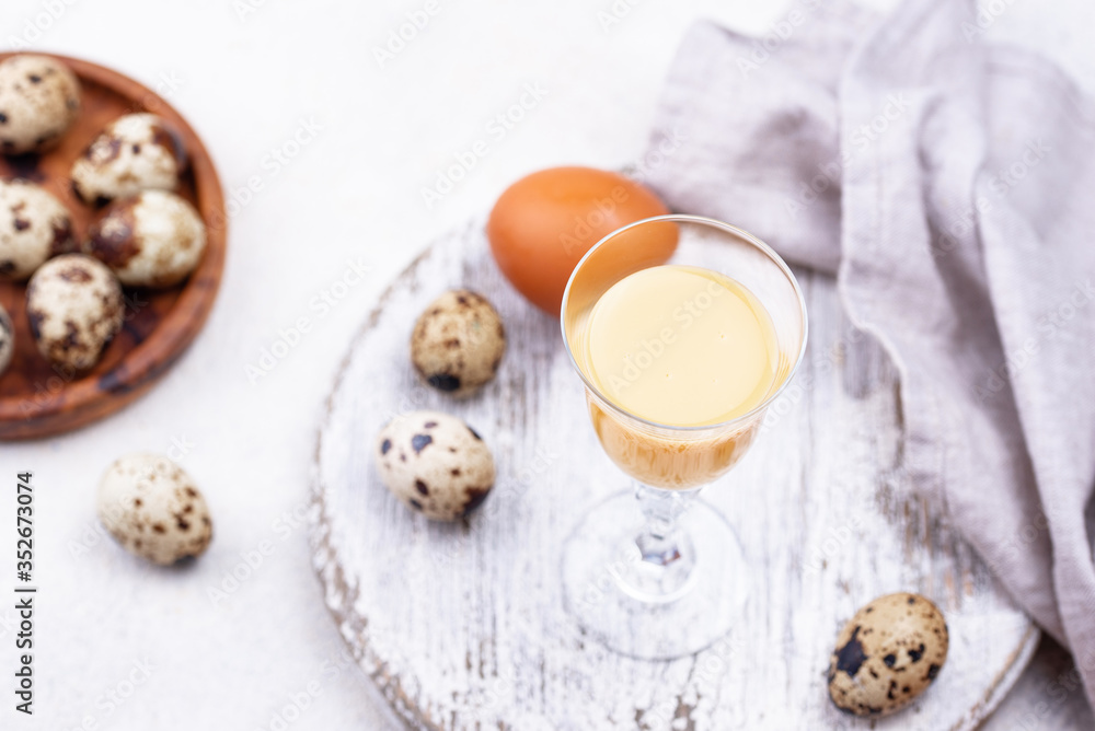 Glass of sweet egg liquor Glass of sweet egg liquor