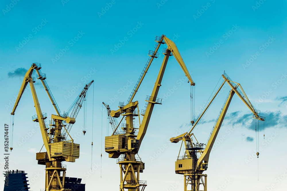 cranes in the harbor cranes in the harbor