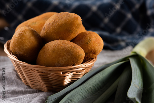 Fried cassava dumpling. Brazilian snacks