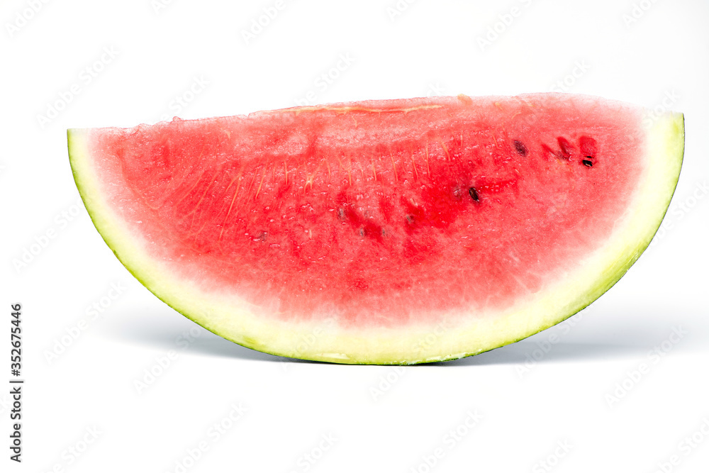 slice of watermelon on a white background slice of watermelon on a white background