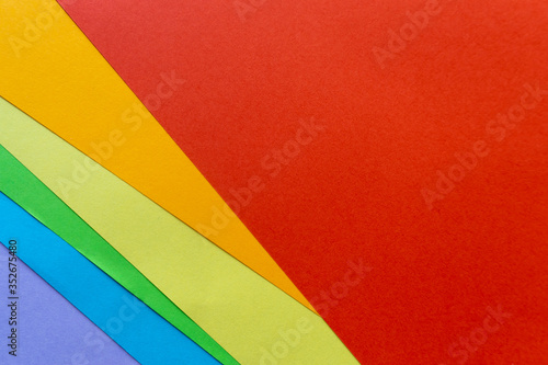 Flat lay of color paper sheets.
