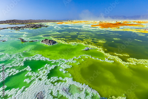danakil depression dallol volcano colorful acid sulfur lake