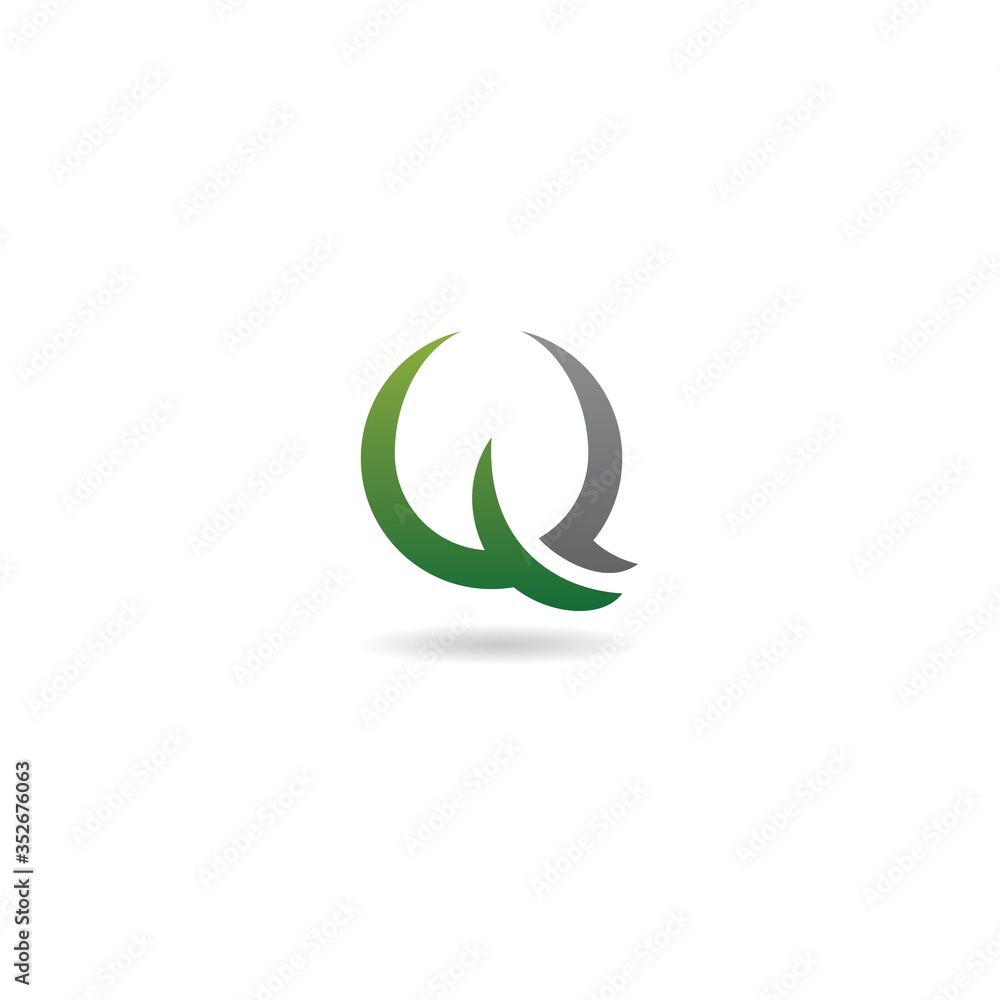 initial q with leaf logo design vector template initial q with leaf logo design vector template