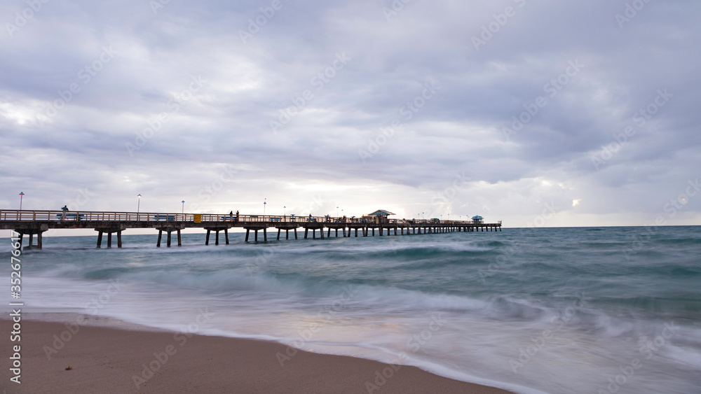 Pompano Beach Pier Broward County Florida by long term exposure