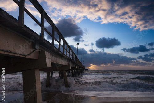 Pompano Beach Pier Broward County Florida by sunrise photo